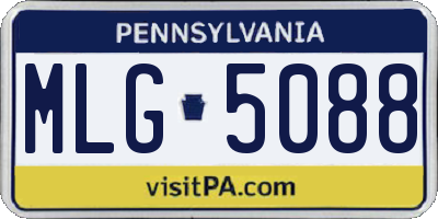 PA license plate MLG5088