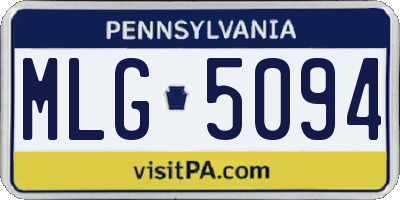 PA license plate MLG5094