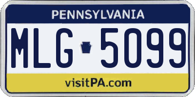 PA license plate MLG5099