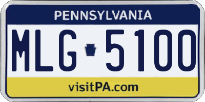 PA license plate MLG5100