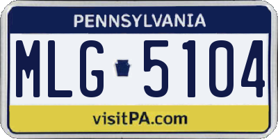 PA license plate MLG5104