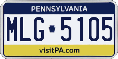 PA license plate MLG5105