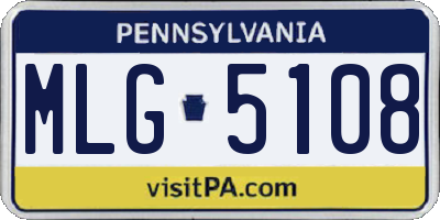 PA license plate MLG5108