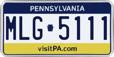 PA license plate MLG5111