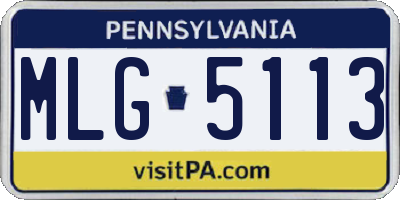 PA license plate MLG5113
