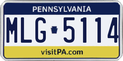 PA license plate MLG5114