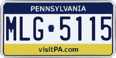 PA license plate MLG5115