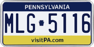 PA license plate MLG5116