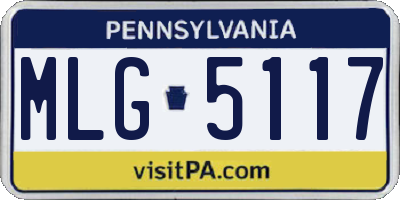 PA license plate MLG5117