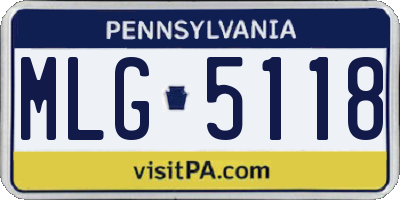 PA license plate MLG5118