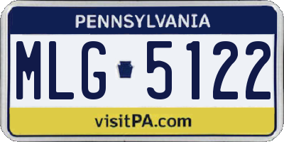 PA license plate MLG5122