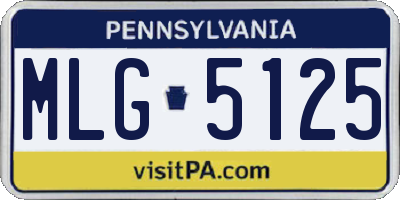 PA license plate MLG5125