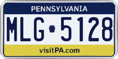 PA license plate MLG5128