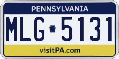 PA license plate MLG5131