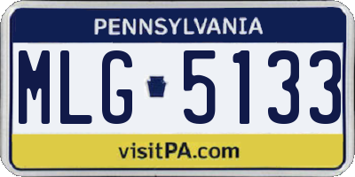 PA license plate MLG5133