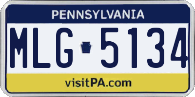 PA license plate MLG5134