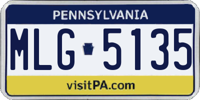 PA license plate MLG5135