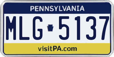 PA license plate MLG5137
