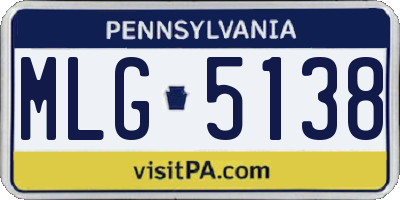 PA license plate MLG5138