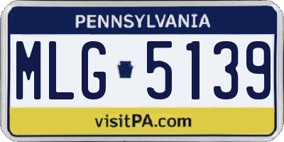 PA license plate MLG5139