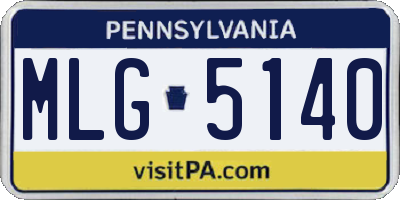PA license plate MLG5140