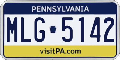 PA license plate MLG5142