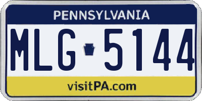 PA license plate MLG5144