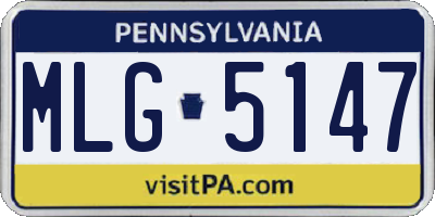 PA license plate MLG5147