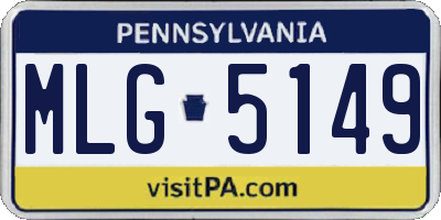 PA license plate MLG5149