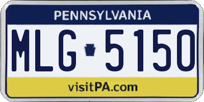 PA license plate MLG5150