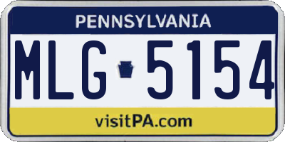 PA license plate MLG5154