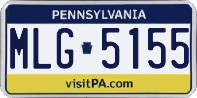 PA license plate MLG5155