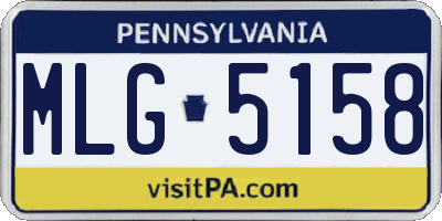 PA license plate MLG5158