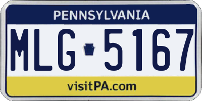 PA license plate MLG5167