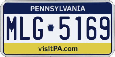 PA license plate MLG5169