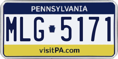 PA license plate MLG5171
