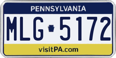 PA license plate MLG5172