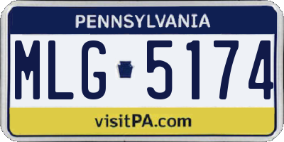 PA license plate MLG5174