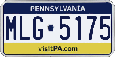PA license plate MLG5175