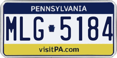PA license plate MLG5184