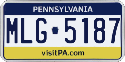 PA license plate MLG5187
