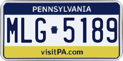PA license plate MLG5189