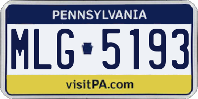 PA license plate MLG5193