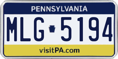 PA license plate MLG5194