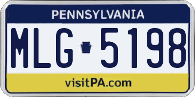 PA license plate MLG5198