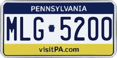 PA license plate MLG5200