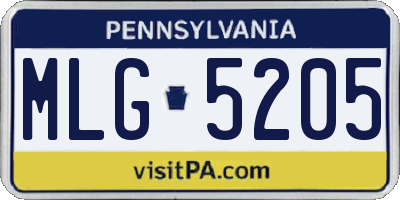 PA license plate MLG5205