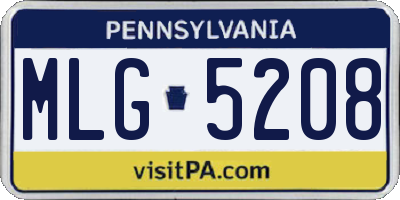 PA license plate MLG5208