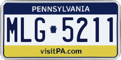 PA license plate MLG5211