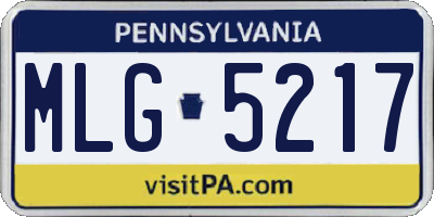 PA license plate MLG5217